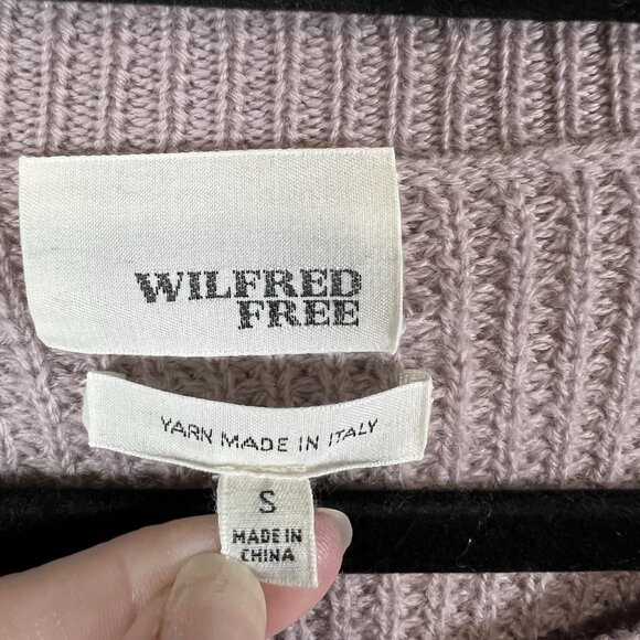 Aritzia x Wilfred Free Sweater Women Small Purple Pink Wool Cropped Italian Yarn - Picture 5 of 6